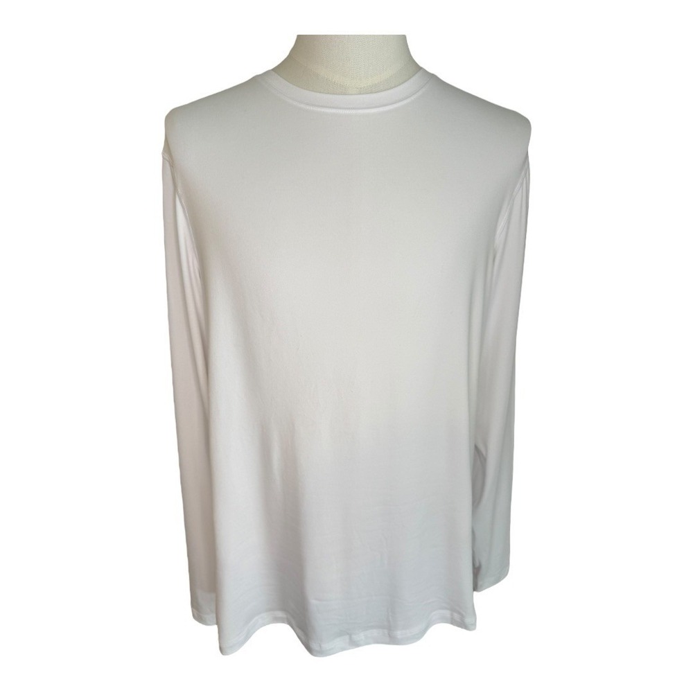 90 Degree by Reflex Women's Long Sleeve Top Athletic Super Soft White Medium